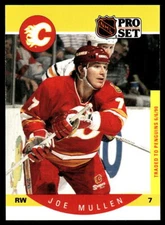 1990-91 Pro Set #40b Joe Mullen Pittsburgh Penguins Traded stripe on frontHOF