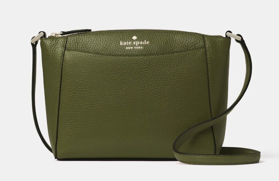 Nueva Bandolera Kate Spade Monica Cuero Guijarro Verde Encantado