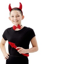Devil Costume Kit for Girls or Women with Tail Ears and Bow Tie - Halloween...