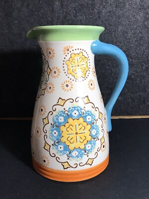 Dutch Wax by Coastline Imports Hand painted Pitcher