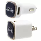 NFL Seattle Seahawks Dual USB Wall & Car Charger Set