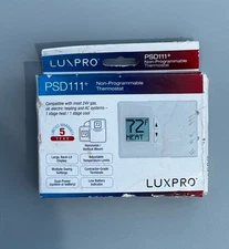 Lux Pro PSD111B-010 Heating and Cooling Lever Thermostat - White