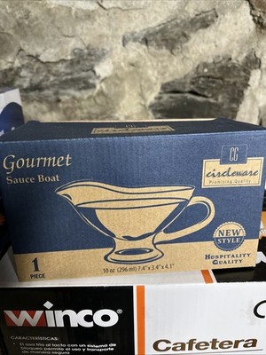New In Box Circleware Sauce 10oz. Clear Glass Sauce - Gravy Boat