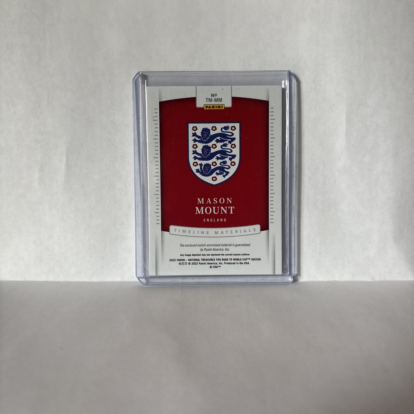 2022  National Treasures FIFA - Mason Mount Patch /99 GAME/MATCH WORN ENGLAND view 2