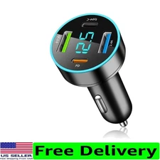 Fast Charging 4-Port Car Charger for All Smartphones with Ambient Light Display