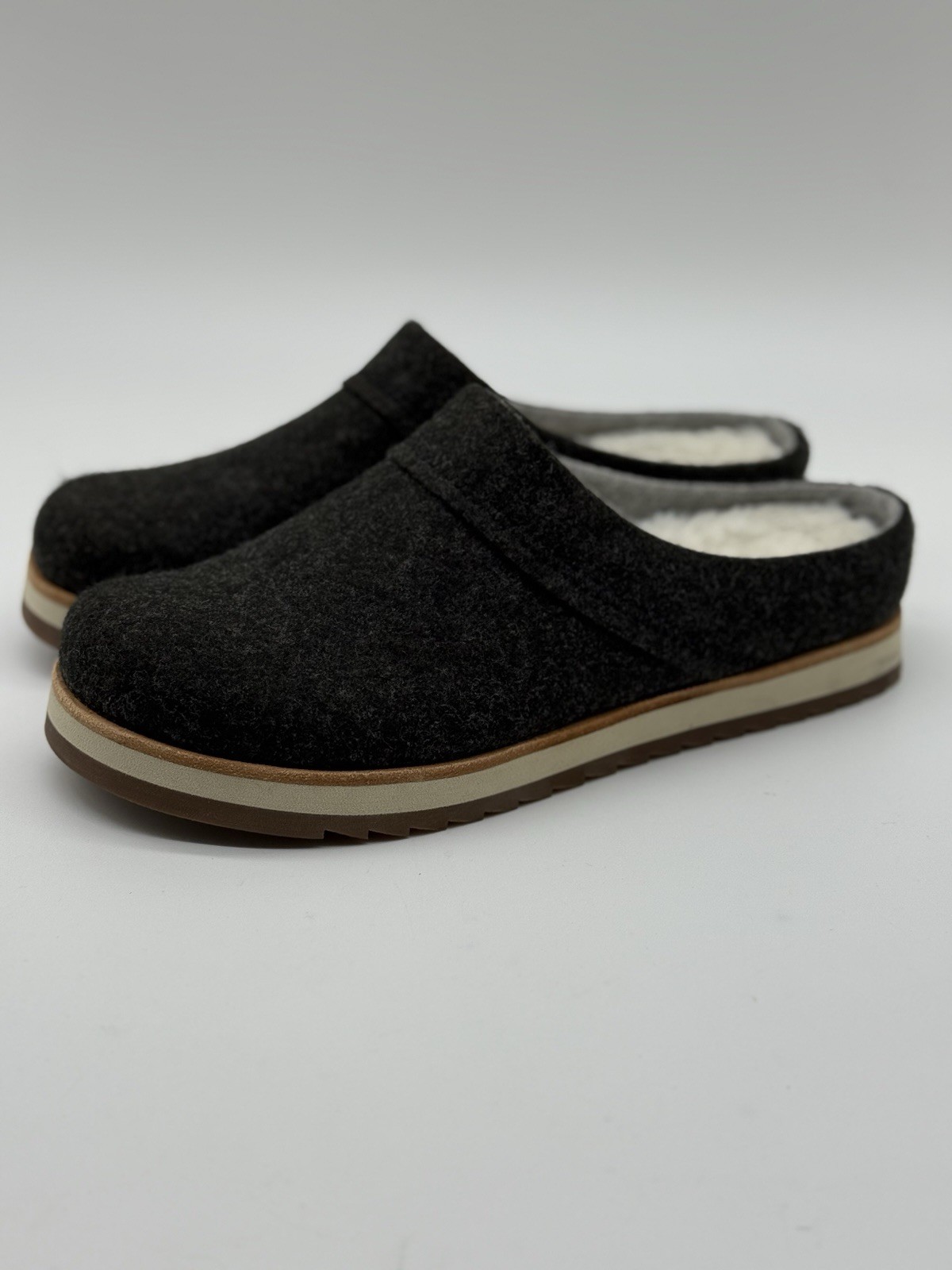 Merrell sandalo donna Juno zoccoli lana mulo slip on taglia 8 0 us intime ottimeioni condiz grigi