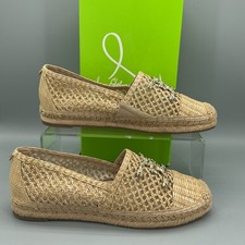 NEW Sam Edelman Women Khiara Emblem Embellished Espadrille Flat Beige Size 10M