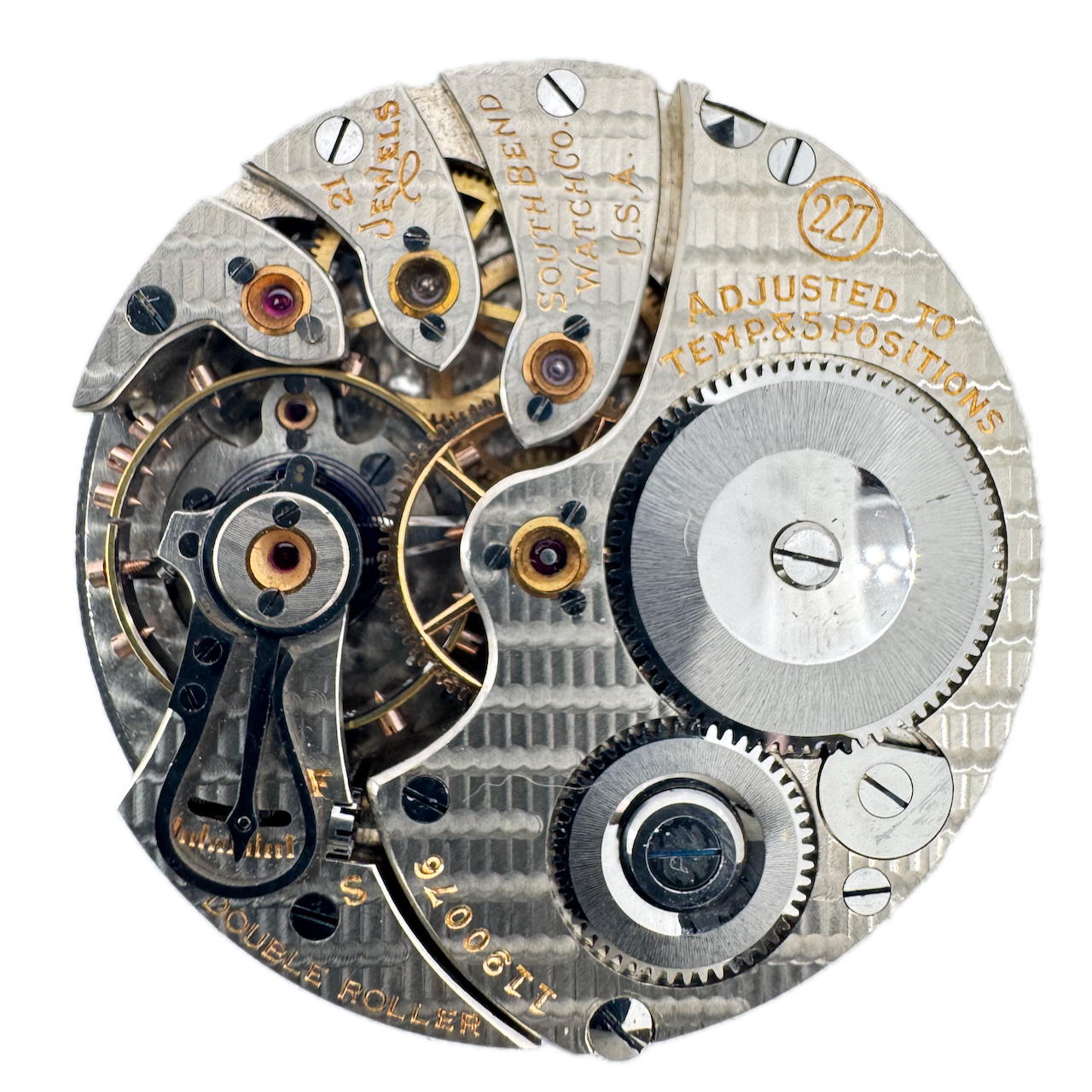 Vintage 16s 1927 Studebaker 21j Mechanical Railroad Pocket Watch Movement 227