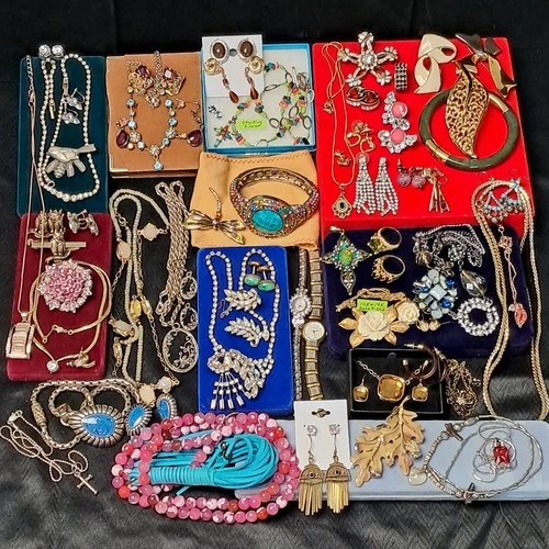 JEWELRY LOT Vtg To Now Rhinestones Trifari Sterling Goldfilled See DESCRIPTION