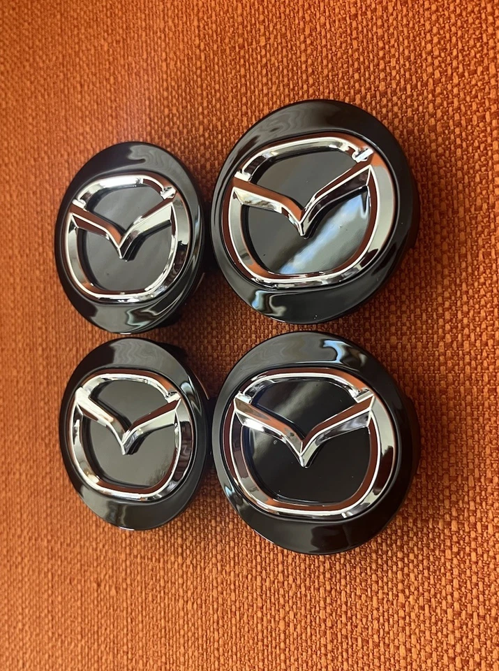 Tampas de centro de roda Mazda 4x pretas 56 mm/2,20 polegadas Mazda 3/5/6, Miata, RX 8, CX3/5/7/9 - Imagem 3 de 4