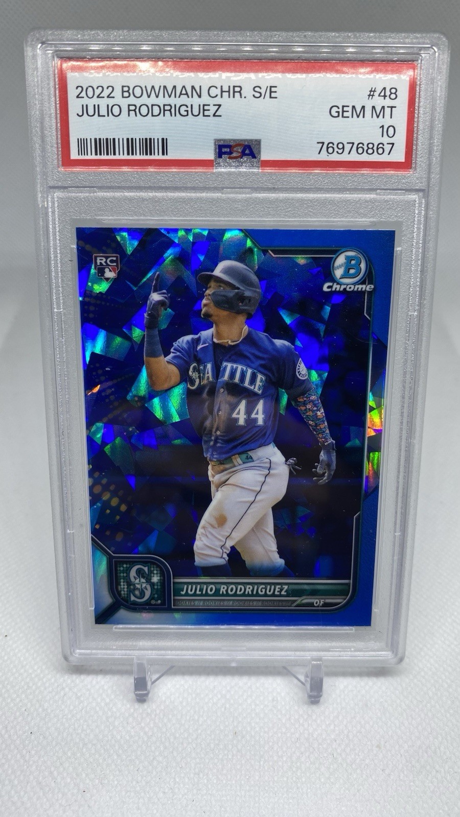 2022 Bowman Chrome Sapphire Edition Julio Rodriguez Rookie Blue PSA 10 #48