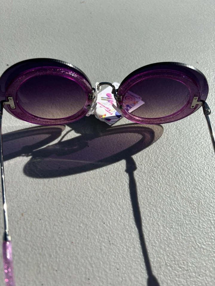 Gafas de sol redondas brillantes moradas  Foto 4 de 4