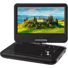 Image of GREEN HOUSE 10.1" portable DVD player with battery black GH-PDV10PC-BK