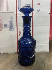 Vintage Cobalt Blue Jim Beam Liquor Bottle Decanter 11.25" Tall  Collectors Item