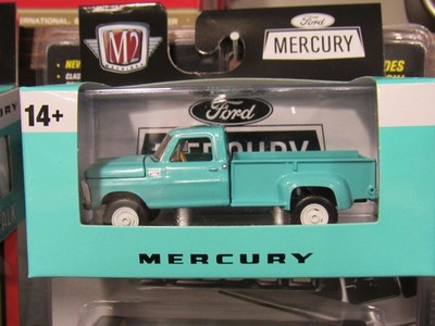 Teal M2 Machines 1967 Mercury M-100 4X4 Custom Cab Truck 1/64: Diecast car