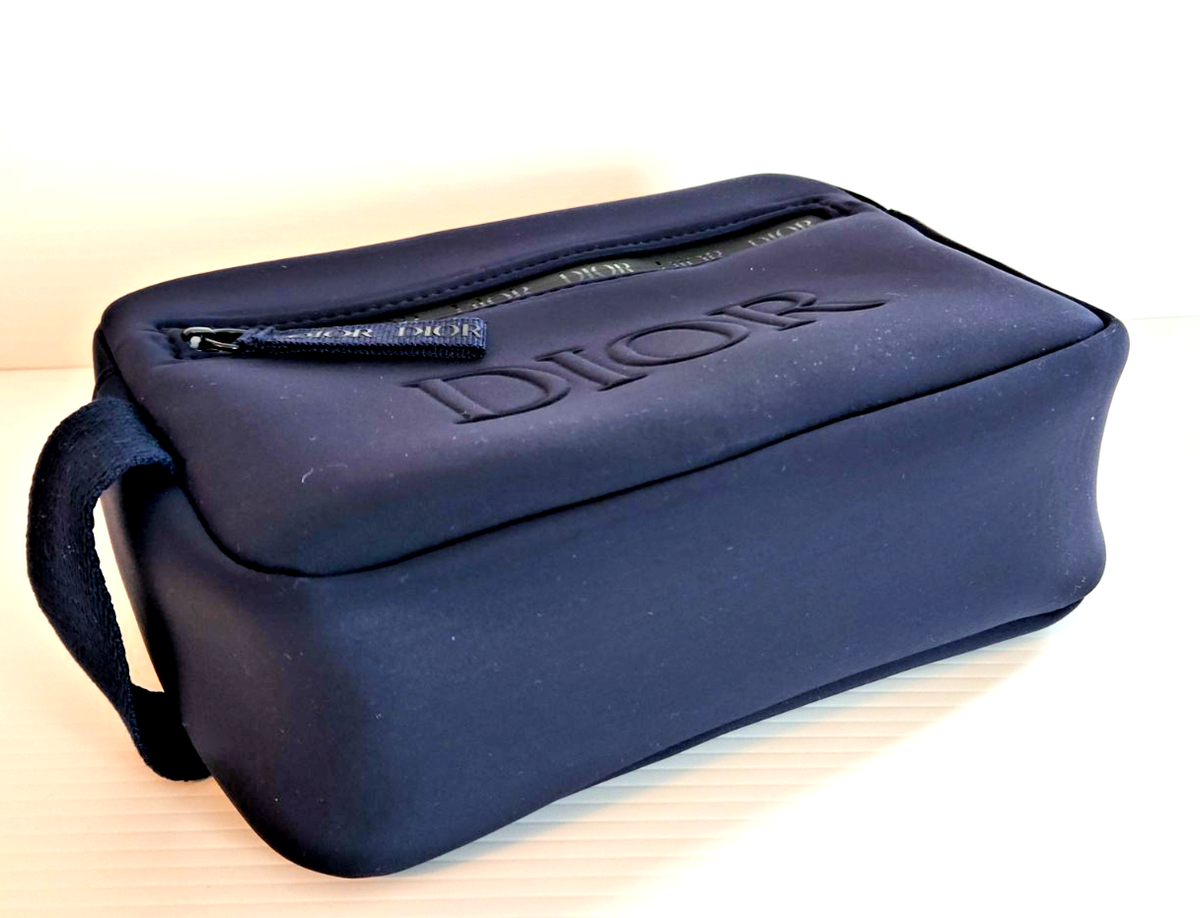Dior Dark Blue Dopp Bag Navy Toiletry Travel Case Pouch Brand New