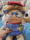 Vtg Cabbage Patch Kids Blond  Boy Blue Eyes 16" With Cap And Glasses 1979/1982