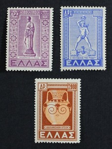 CKStamps: Greece Stamps Collection Scott#520-522 Mint 2NH OG #520 H OG