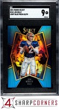 2021 PANINI SELECT LIGHT BLUE PRIZM #141 JIM KELLY HOF #/99 POP 1 SGC 9