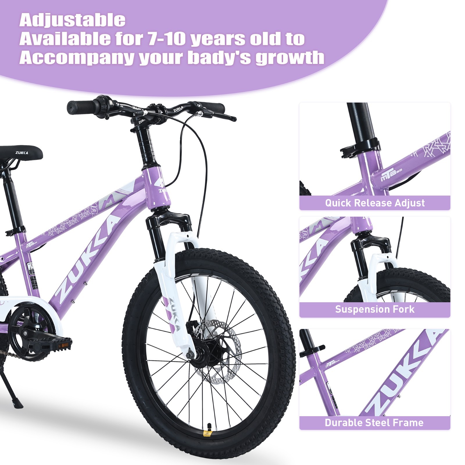 Freestyle Kids Bike 20 In Single Speed Children's Bicycle for Boys Girls,Purple