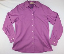 Eddie Bauer Purple Wrinkle Free Button Up Long Sleeve Shirt Stretch Mens Medium