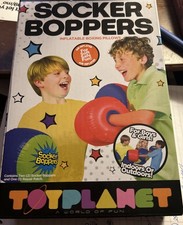 Socker Boppers Indoor/Outdoor Inflatable Boxing Pillows W Patch Kit NEW Sealed