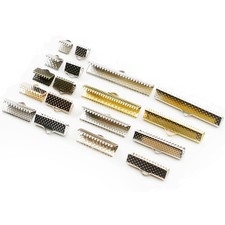 200x Gunmetal Golden Metal Ribbon Ends Crimp End Clamp Findings DIY Craft 6~40mm
