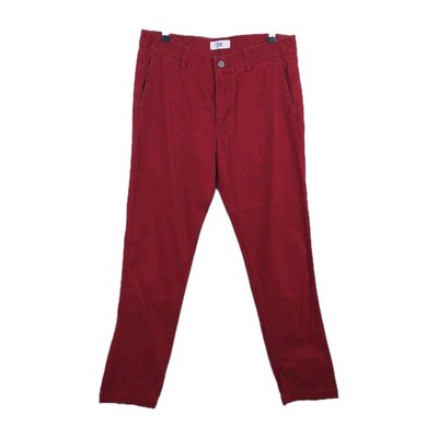 Spoke Chino Hose Herren W32 L31 Burgundy Heroes Build B guter Zustand 