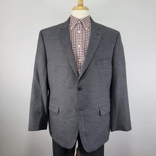 JOS A BANK Men's Sport Coat Blazer Two Button Blue Gray Wool Size Tailored 48R