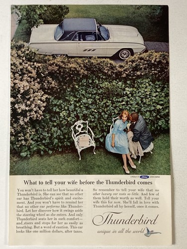1963 Ford Thunderbird Print Ad Looks Like One Million Dollars
