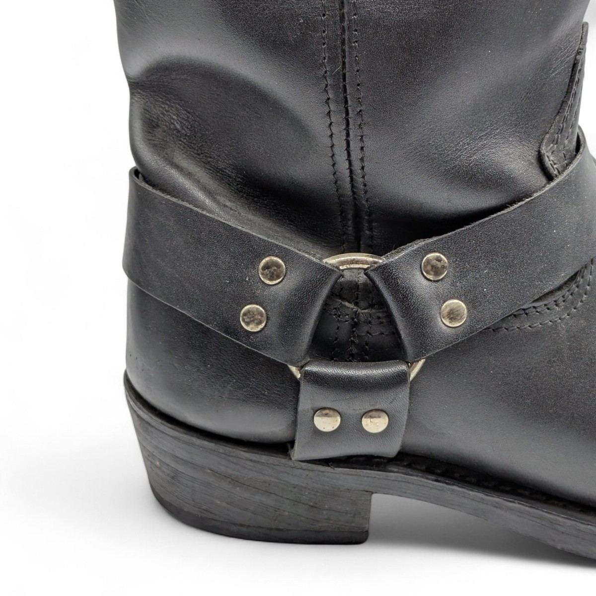 Dingo Dean Harness Square Toe Black Leather Biker Boots Mens 9 D DI19057 Men main image 3