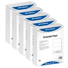 PrintWorks Professional 2500 Sheets 8.5x11 Perforated Copy Paper 24lb