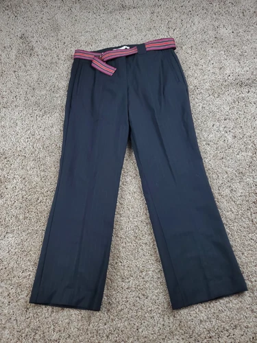 Pantaloni Nike Golf Chino Taglia 4 Donna Nero Crop Gessato Misto Lana Elasticizzati