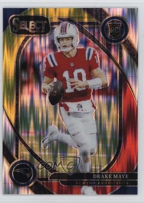 2024 Panini Select Club Level Red & Yellow Shock Prizm Drake Maye Rookie RC 0e1b