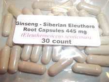Ginseng - Siberian - Eleuthero Root Powder Capsules 445 mg  30 Count