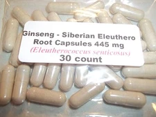 Ginseng - Siberian - Eleuthero Root Powder Capsules 445 mg   30 Count