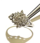 14k white gold .42ct SI2 I1 I diamond cluster ring 3.3g ladies unique size 7.5 — photo 2