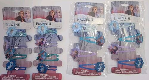Frozen II Elsa Anna Olaf Girls Elastic Hair Ties 8CT AND Hair Clips 8CT = 16 Pcs