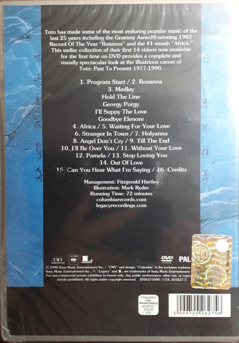 TOTO -PAST TO PRESENT 1977-1990 *DVD BRAND NEW SEALED NUOVO