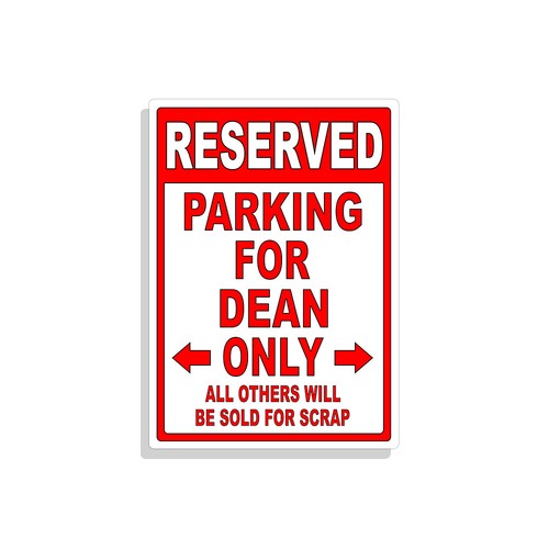 Personalized Parking Sign Wall Decal Metal Sign No Parking Customized for DEAN - Picture 2 of 4