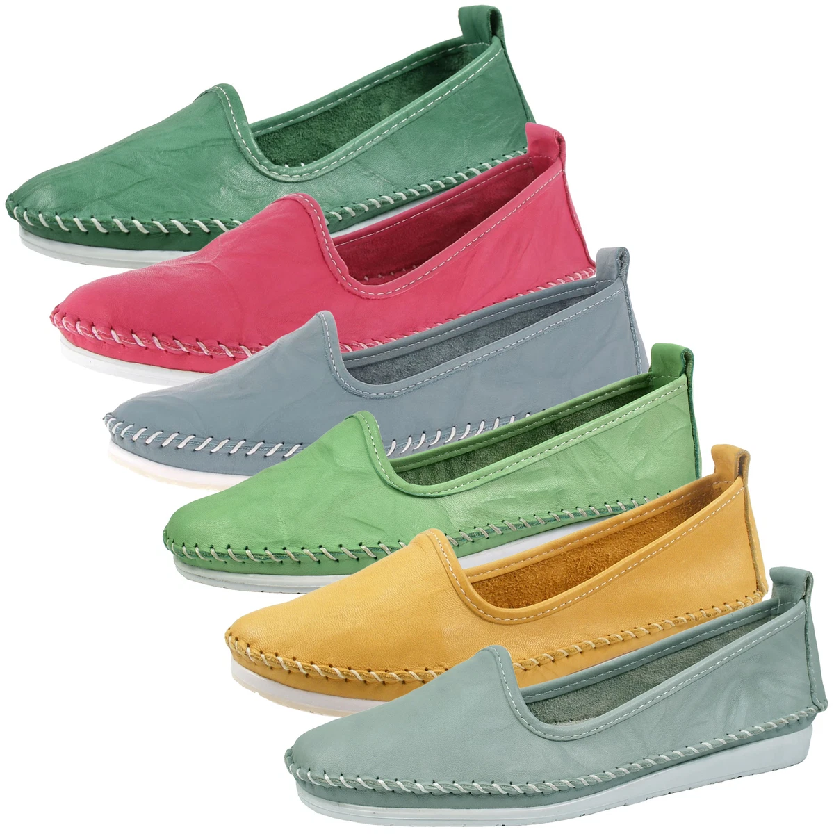 Mocassins Jaunes Doucal's En Cuir - Pointure 38 - Femme - Neufs Avec Emballage