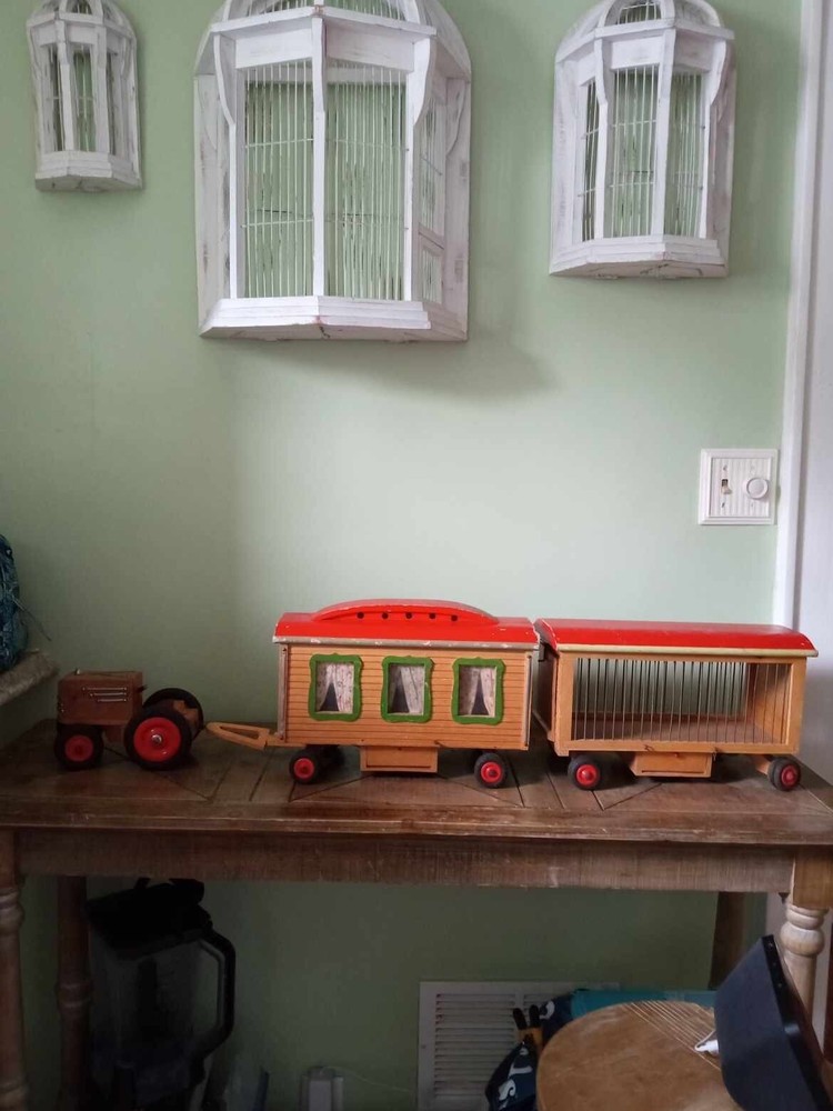 Vintage / Antique Circus Wagon With Tractor and Wire Pens