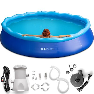 Deco Home 12FTx30IN Simple Set Above Ground Inflatable Portable Swimming Pool