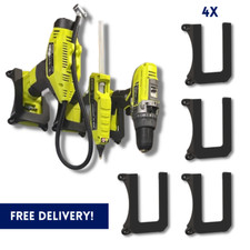 4 PCS Tool Holder Wall Mount For Many RYOBI Tools DIY Organiser Drill Storage UK