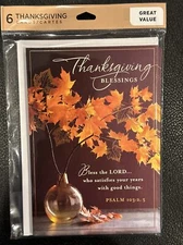 Thanksgiving Blessing 6 Cards/Envelopes