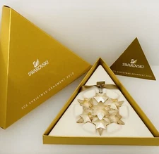 NIB Swarovski SCS 2010 Gold Crystal Large Snowflake Christmas Ornament #1054560