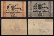 [13644] - 2 x NOTGELD GRAETZ (dziś: Grodzisk Wielkopolski), miasto, 5 + 25 Pf, 0