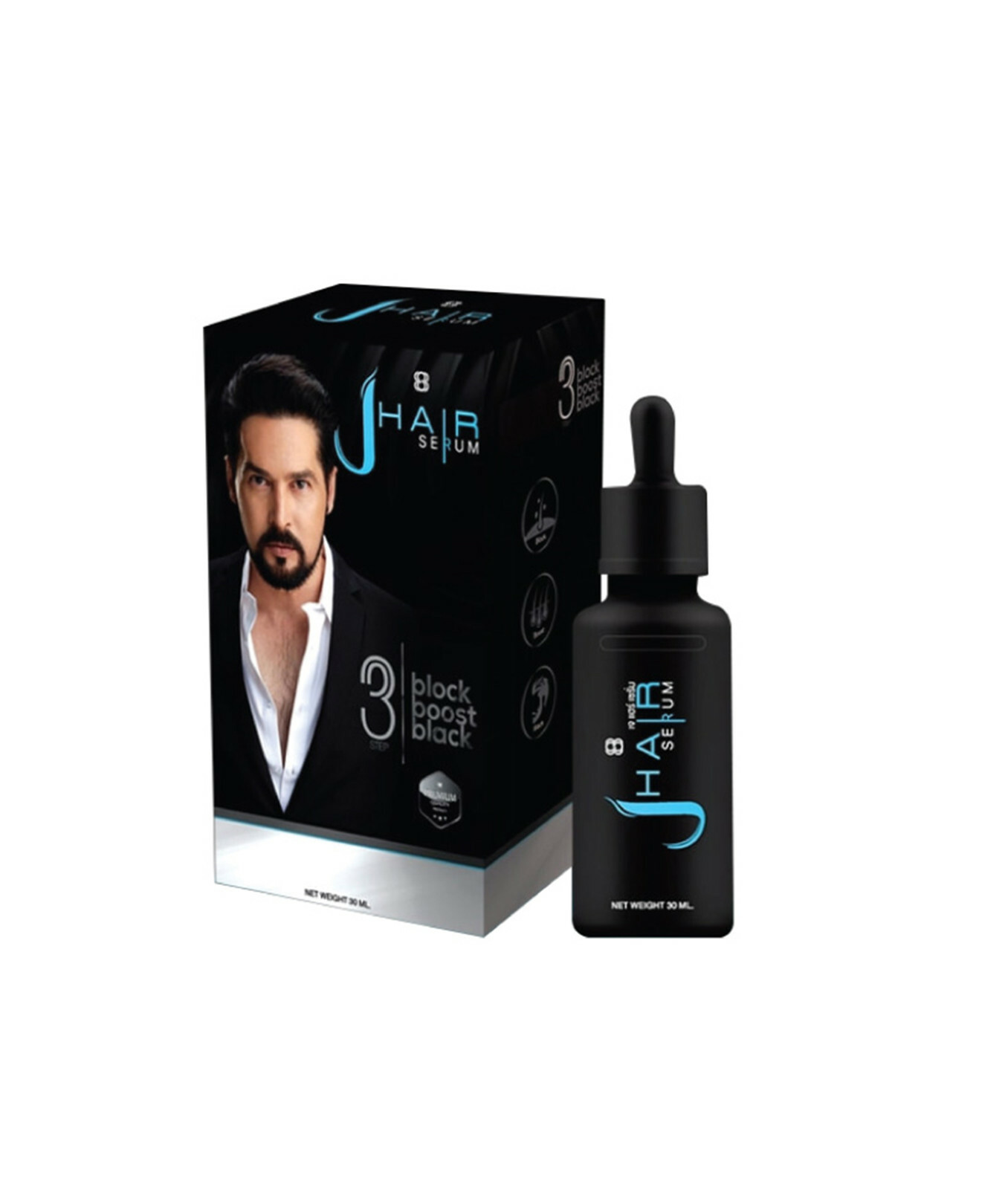 J-Hair Serum, Grow hair, Mustache beard, Eyebrows, Strong hair, Safety 100%-image