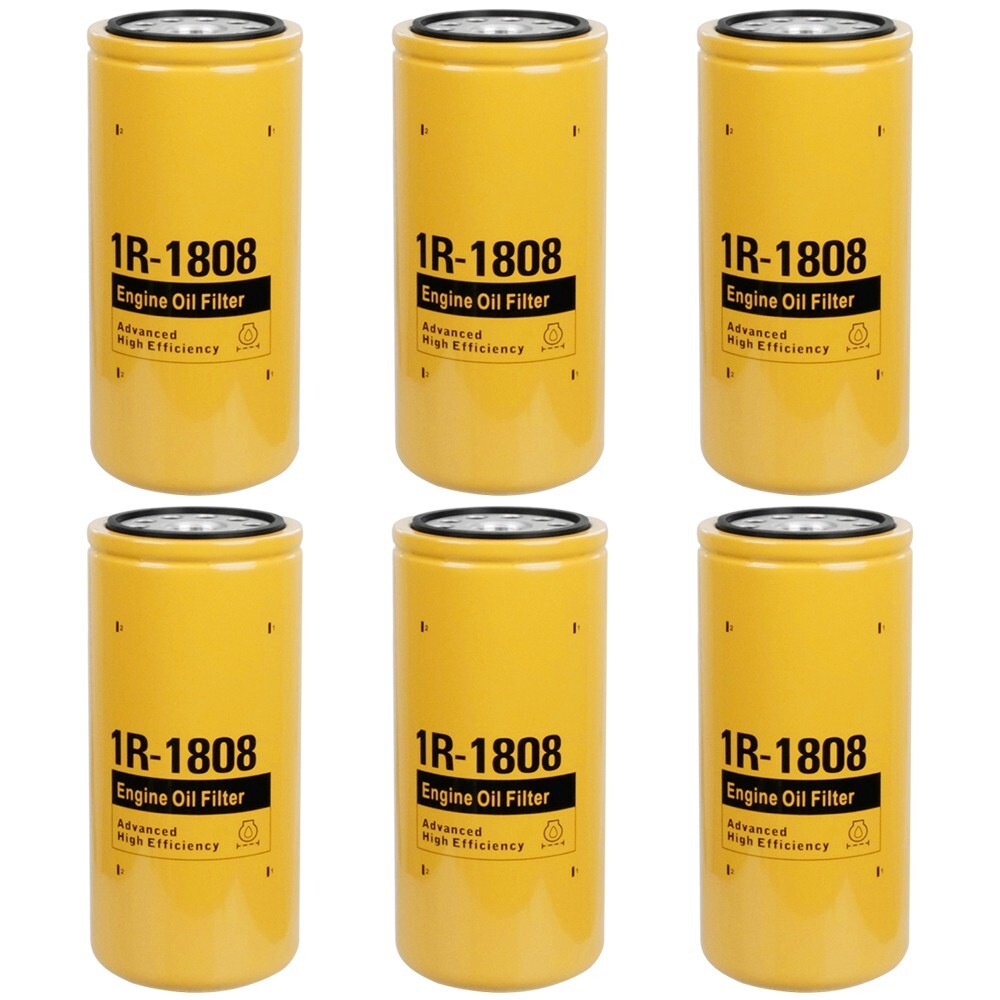 6PCS 1R-1808 Engine Oil Filter For Caterpillar Replace 275-2604 P551808