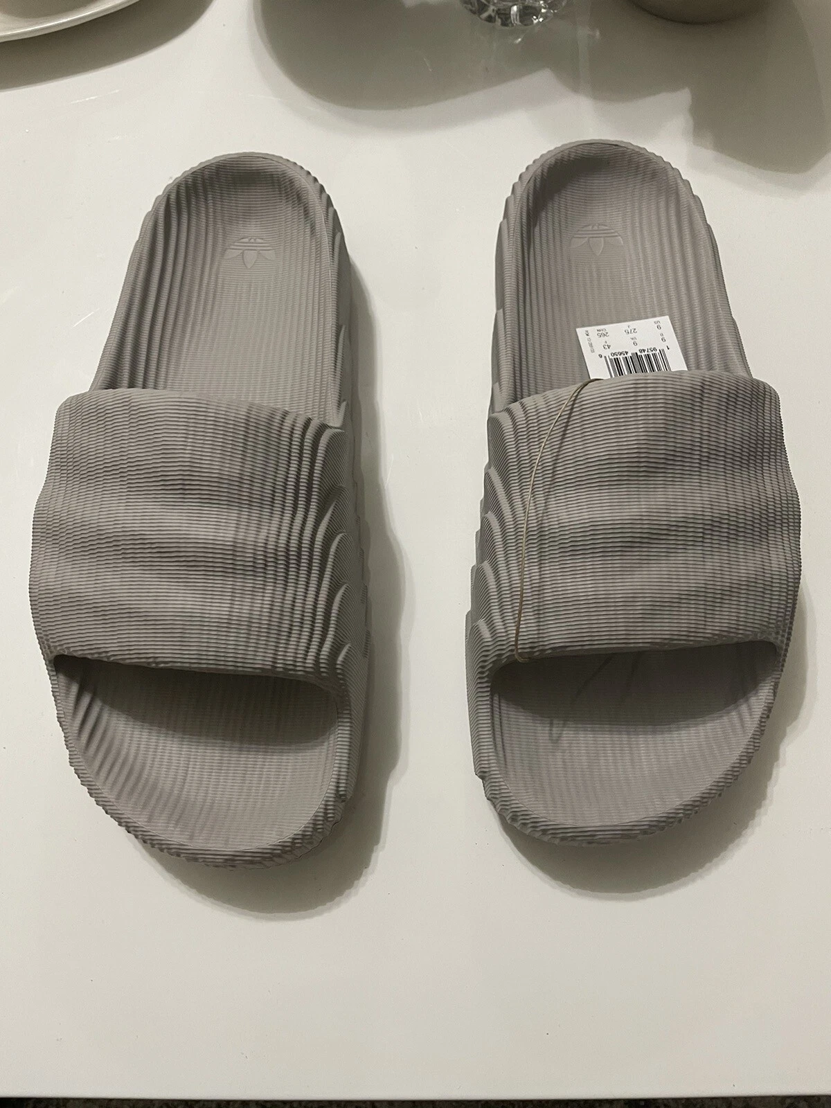 Sandali slide Adidas Adilette 22 da uomo US 9 marrone chiaro core nero